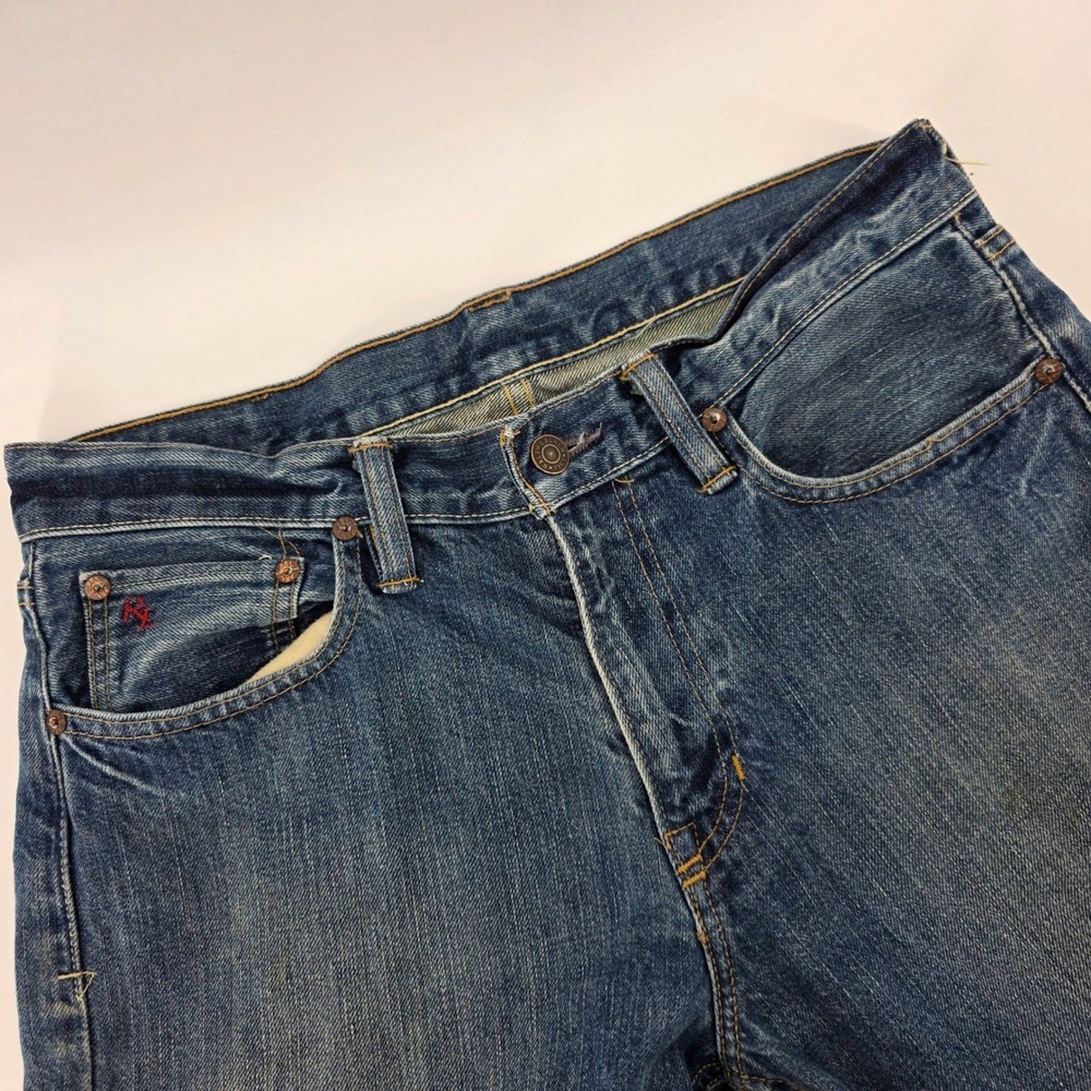 Polo Ralph Lauren Men Classic 867 Fit Blue Denim Jeans 30x30 Distressed Dark Was